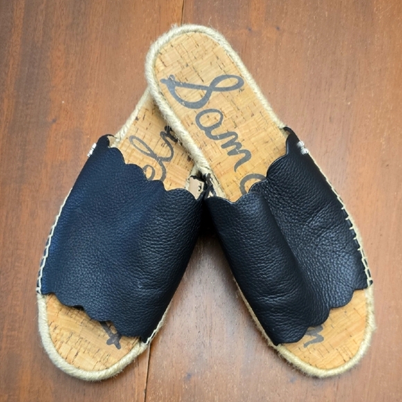 SAM EDELMAN Black Leather Women's Slides Sz 11 - Picture 1 of 4